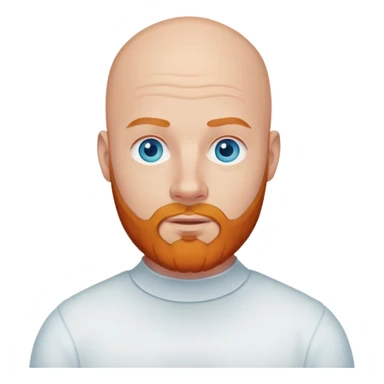 White bald man with blue eyes and ginger beard sticker