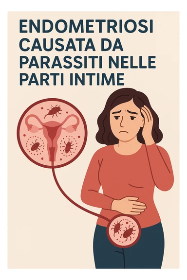 Donna che ha l'endometriosi per via dei parassiti alle parti intime. in italiano sticker