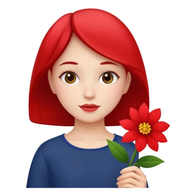 Uma menina segurando uma flor sticker