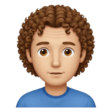 curly haired blue shirt man sticker