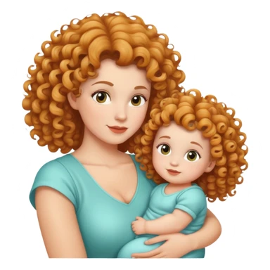 mother and baby with matching curly hairstyles sticker