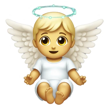 a baby angel with a halo that looks like virtual coding sticker