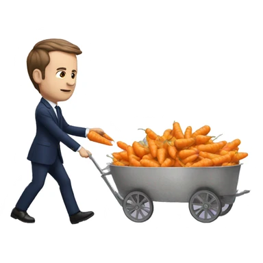 Macron entrain de caresser une carotte sticker