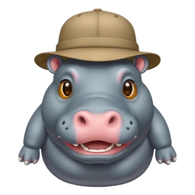 hipoptamus body wearing hat sticker