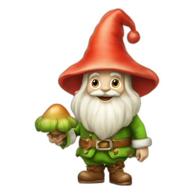 Lutin sur champignons sticker