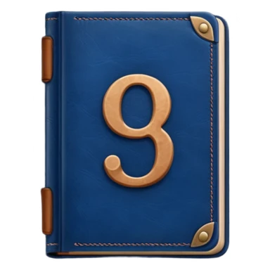 Dark blue book with a number "9" in the cover sticker