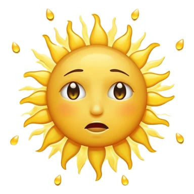 Sun emoji crying sticker
