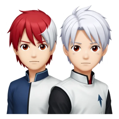Just Shoto Todoroki's iconic split hairstyle without the face - left side red hair, right side white hair, from My Hero Academia sticker