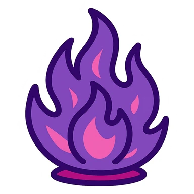 purple flame of fire in vibrant toon style sticker