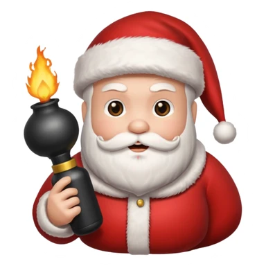 Santa holding a bomb sticker