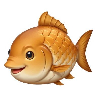 delicous fish-shaped bun like simple emoji for using app with cute bun and 측면에서 바라보는 붕어빵 이미지 비늘은 최대한 안보이게 귀여운 이미지로 sticker