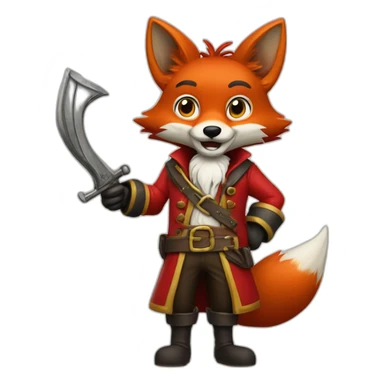 Foxy is a red animatronic fox with a hook for a hand and a worn pirate appearance. sticker