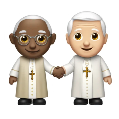 Pope John Paul holding hands with pope Benedict  sticker