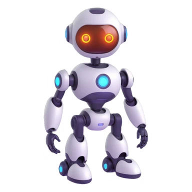 a friendly AI robot, futuristic, metallic, glowing eyes sticker