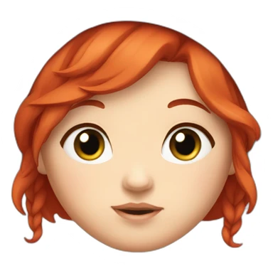 Cute chubby girl red hair sticker