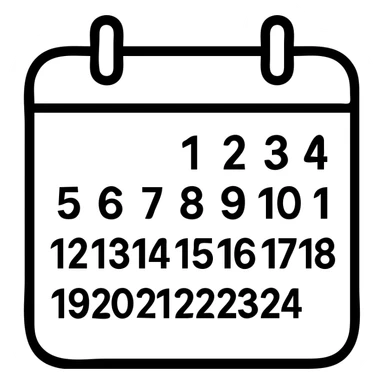 Simple calendar icon with date numbers visible sticker