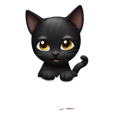 Black cat reasing a book sticker