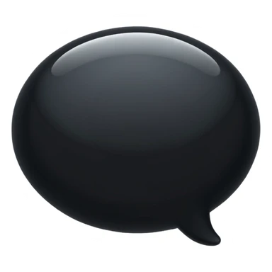 a single black message bubble, simple, minimal, no text sticker