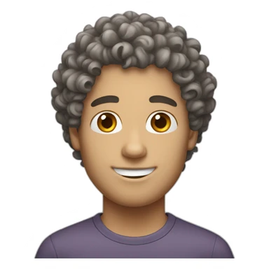 curly hair white male sticker