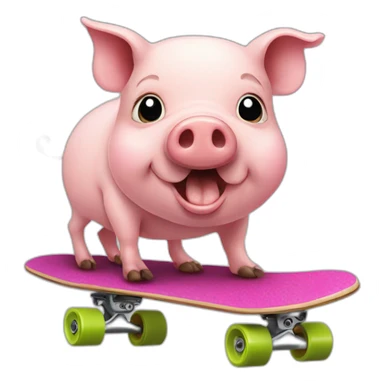 Pig on a skateboard sticker