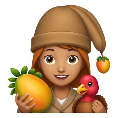 Turkey and a cute happy mango sticker