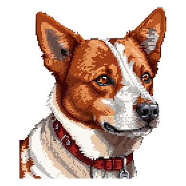 head shot of red heeler cattle dog with distinctive red speckled coat sticker