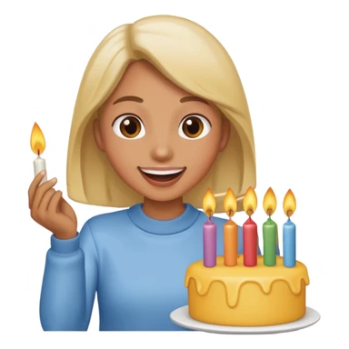 Blowing out candles sticker