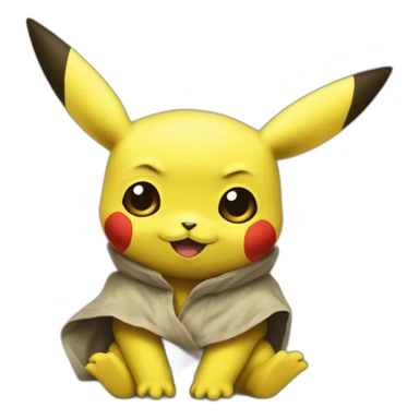 Pikachu sur bébé Yoda sticker
