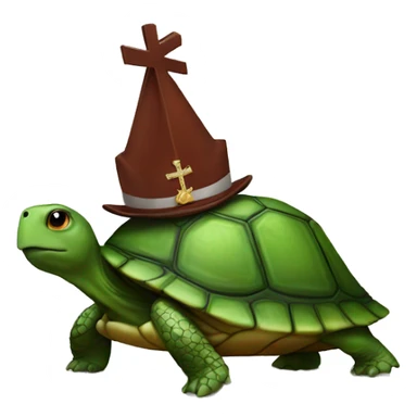 turtle with pope hat sticker