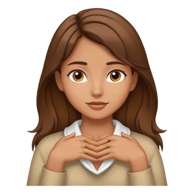 brown hair girl with hands around her neck sticker