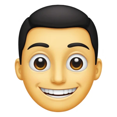 Black head with white smile and eyes sticker