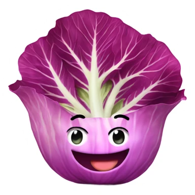 pink cabbage smiling sticker