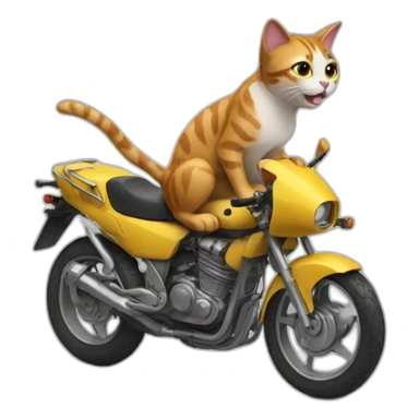 Cat on bike sticker