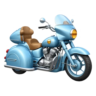 light blue motorcycle with sidecar sticker