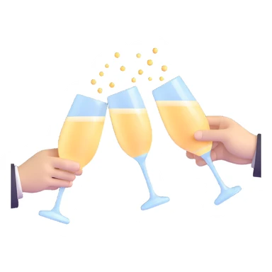 cheers gesture with champagne flutes sticker