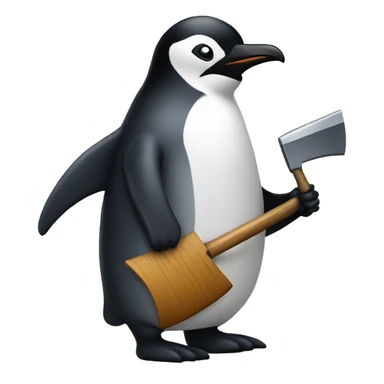 linux penguin with an axe sticker