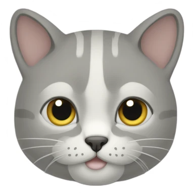gato gris con blanco sticker
