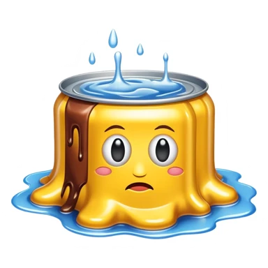 surreal dali style arty melting spam can landscape sticker