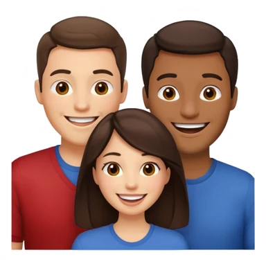 Un trouple deux hommes une femme brune qui sont tous ensemble  sticker