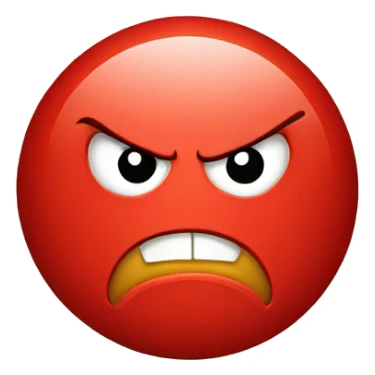 red circular angry face sticker