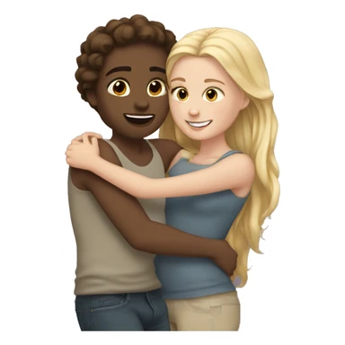 White Girl hugs white girl sticker