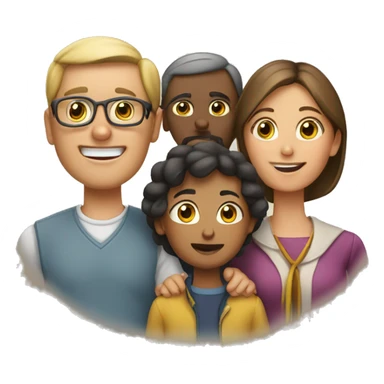 familia papa, mama, 2 hermanos y 1 hermana sticker