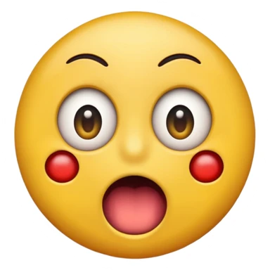 cartoon sticker of a colorful and cheerful shocked and surprised emoji with open mouth, no text, suitable for WhatsApp and Instagram sticker