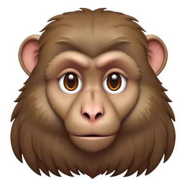 Cinematic Noble Baboon Portrait Emoji, Poised and regal, with a robust, muscular build and a richly textured Fur of earthy browns, deep-set soulful eyes with a mischievous glint, Simplified yet sharp and sophisticated features, highly detailed, glowing with a warm, dignified glow, high shine, intelligent and bold, stylized with an air of untamed urban majesty, focused and attentive, soft glowing outline, capturing the essence of a watchful and confident primate, so majestic it feels as though it could stride out of the screen with effortless authority! sticker