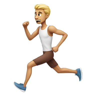 skinny man running sticker
