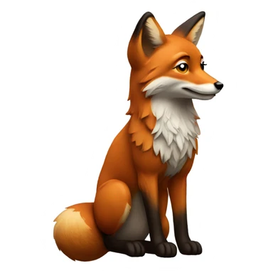 fox side profile full body facing right sticker
