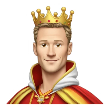 Jonathan Toews as a rainbow king with a royal robe on sticker