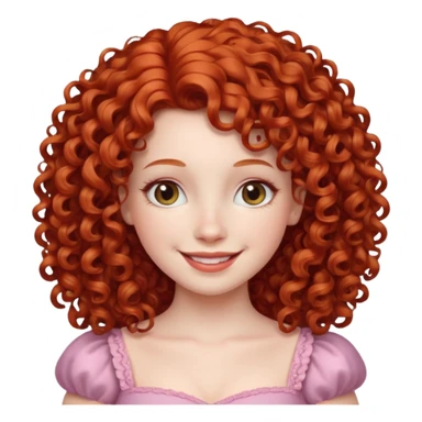 red curly haired princess sticker