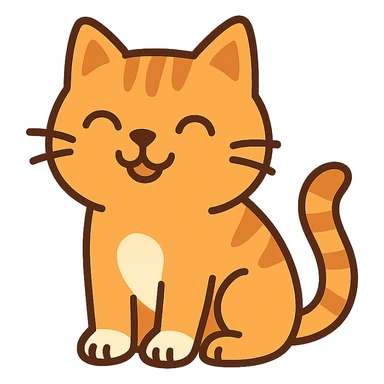flat toon style happy cat sticker