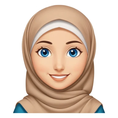 Turkish beautiful finish Konya girl blue eyes with hijab dress and ramadan background  sticker